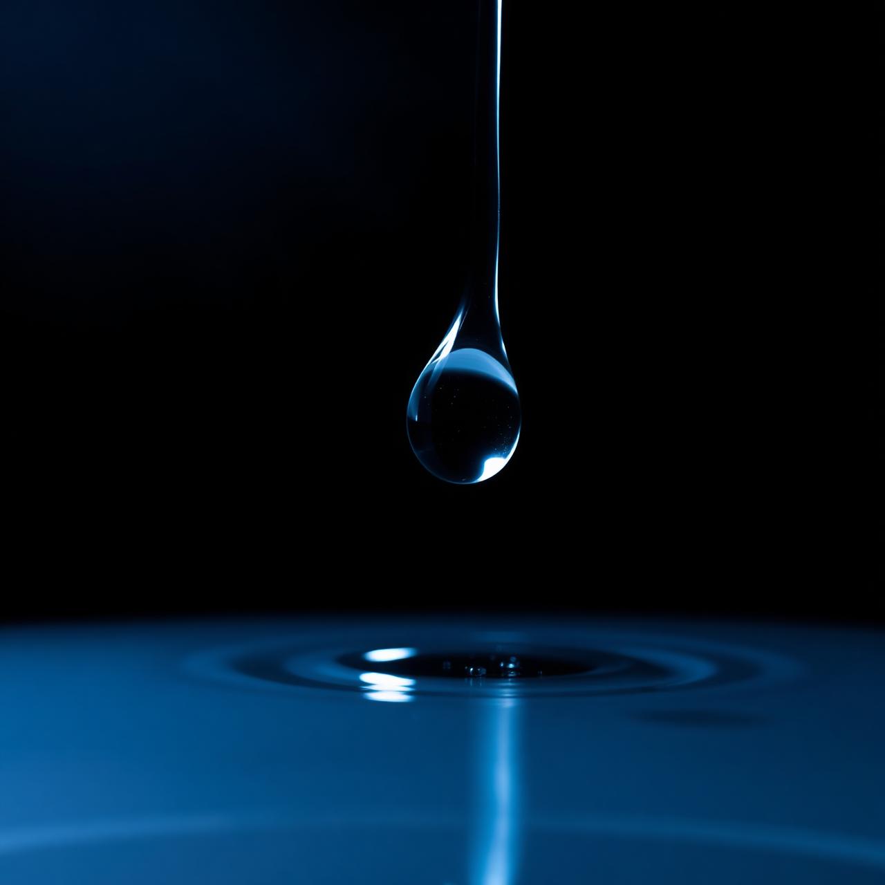 A water droplet on glass